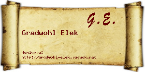 Gradwohl Elek névjegykártya